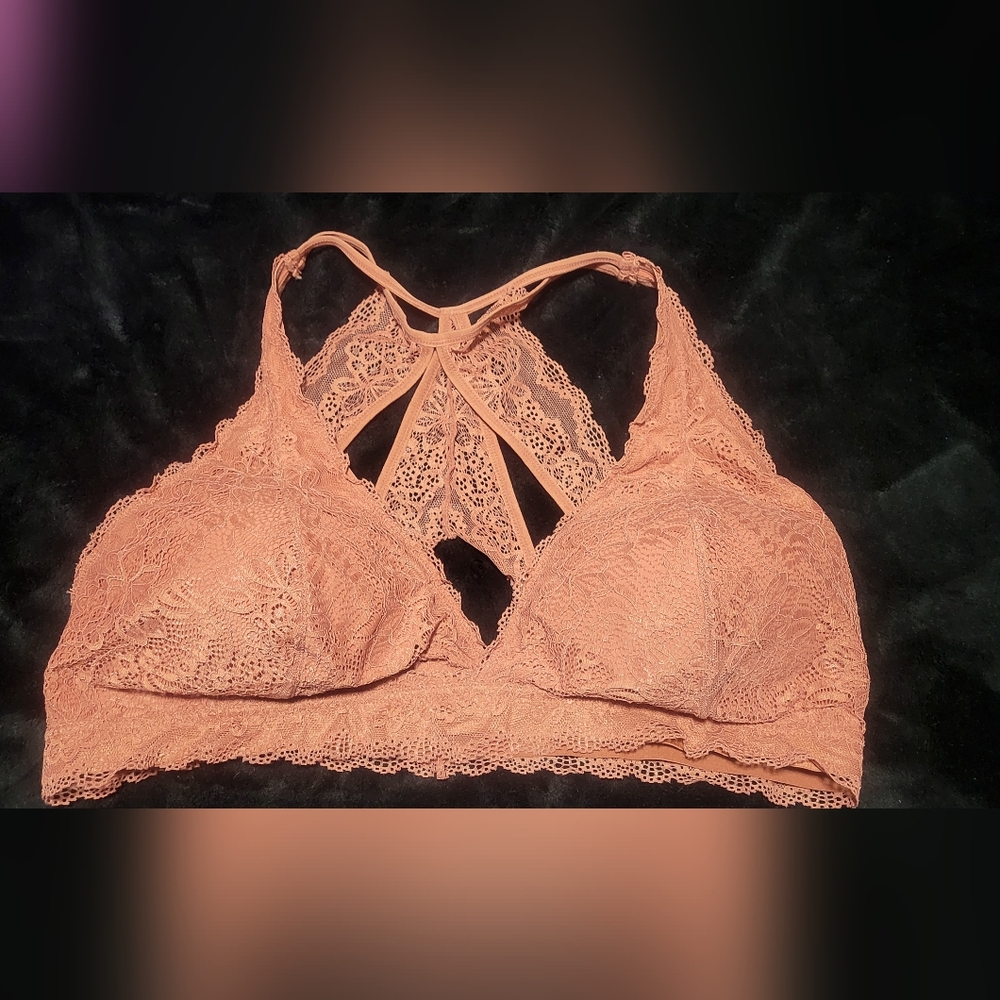 Lace Racerback Bralette - Peach